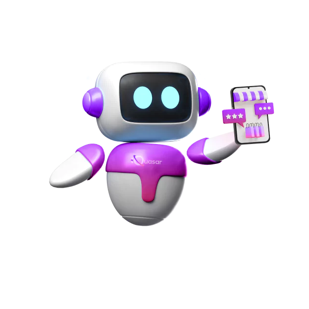 Robo with iQuasar logo
